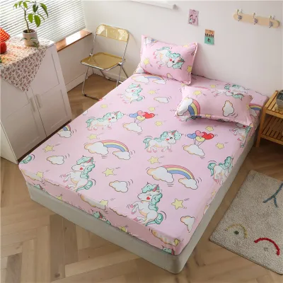 Unicorn Bedsheet Fitted Cadar Single Size Queen Size Bed Sheet King Super Single Bed Polyester Mattress Protector (1)