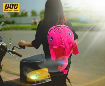 Balo con rồng dễ thương vải nhung,Balo khủng long lưới màu hồng