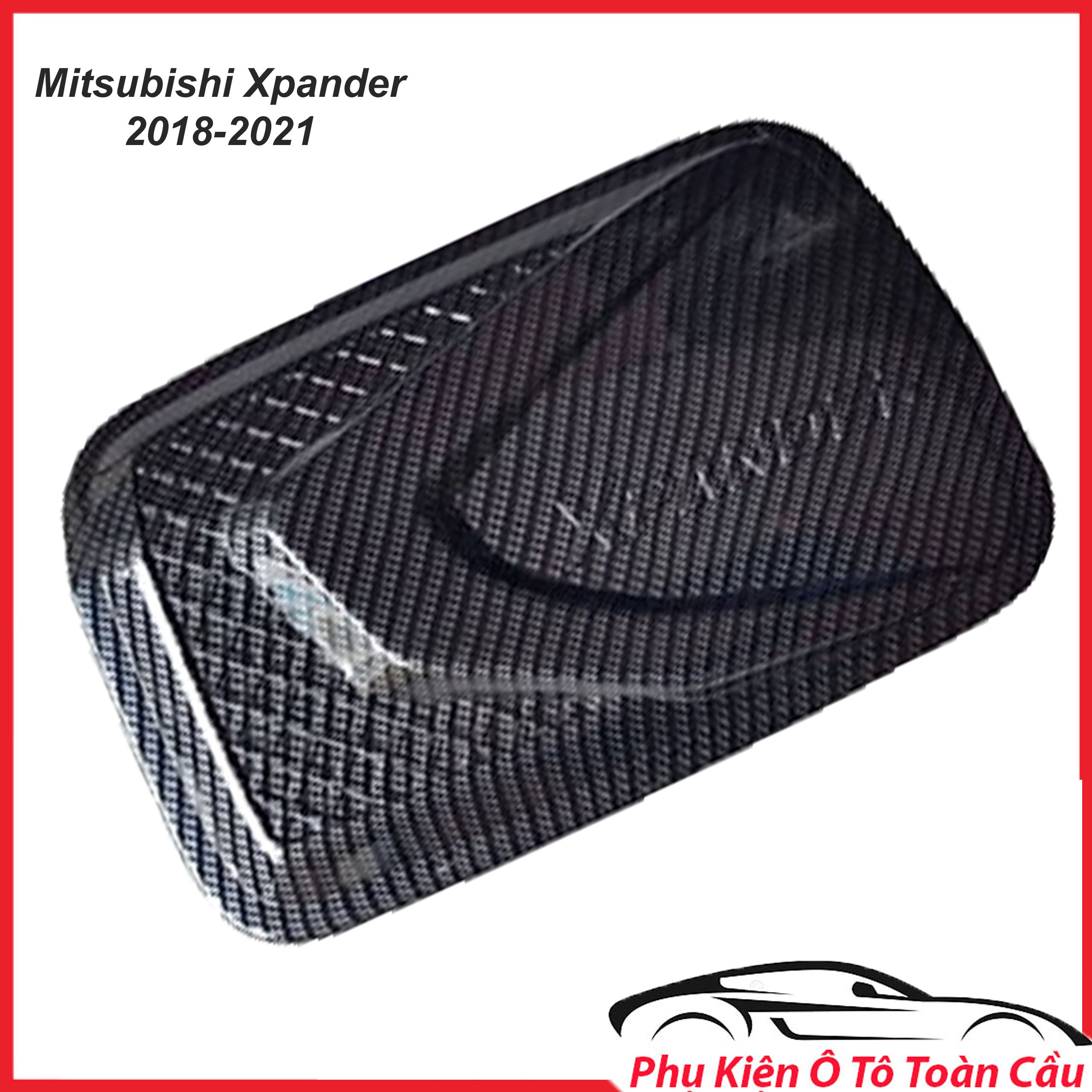Ốp nắp xăng mitsubishi xpander 2018-2021 chất liệu cacbon, mạ crom cao cấp