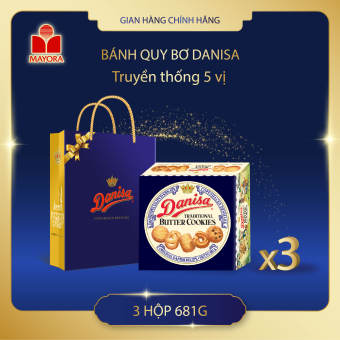 COMBO 3 HỘP BÁNH QUY BƠ DANISA 681G