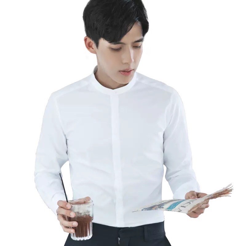 Áo sơ mi nam cổ tàu, cổ trụ thanh lịch khỏe khoắn năng động