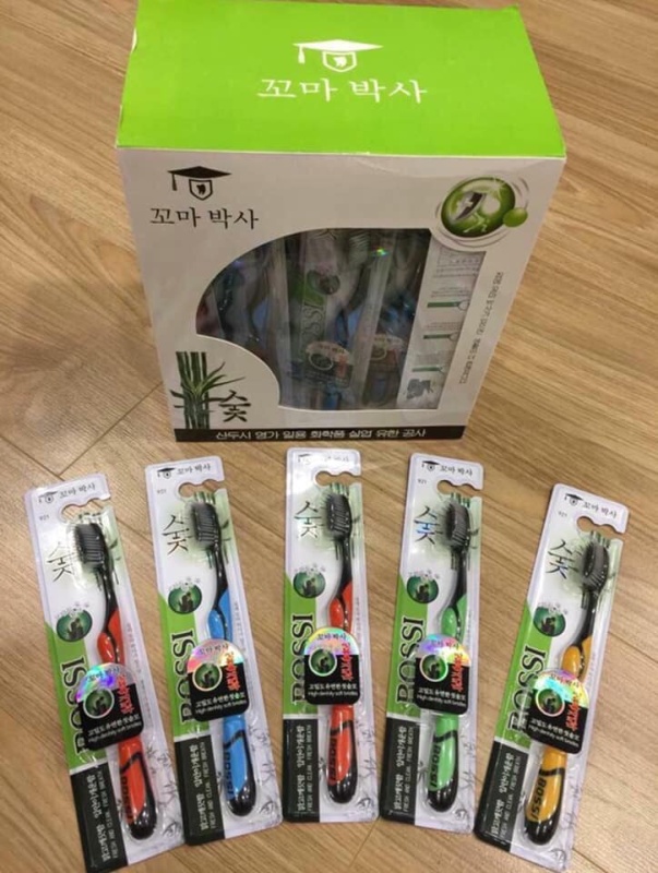 10 Bàn chải đánh răng Bossi Hàn Quốc làm từ than tre hoạt tính lông bàn chải siêu mềm giá rẻ