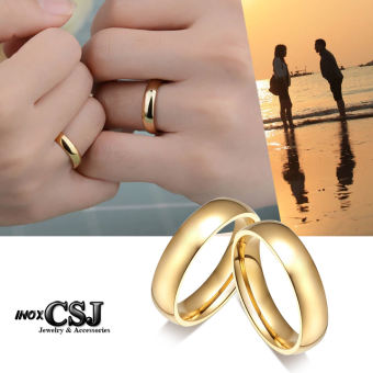 02 NHẪN INOX MẠ VÀNG CẶP ĐÔI BẢNG MO TRÒN 4LY NC074 - tặng hộp - siêu đẹp, bền màu, chuẩn thời trang