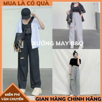 Quần nỉ ống rộng UNISEX ,quần ống rộng rách gối PHẢI , quần nỉ nư ống rộng ,quần nỉ phong cach hàn quốc ,quần nỉ ulzzang ,XƯỞNG MAY B&Q,quần jogger nữ ,quần nỉ nữ bom ,quần nam nữ unisex""