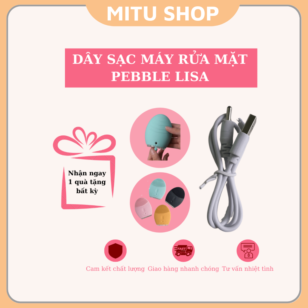 Dây sạc thay thế cho máy rửa mặt Pebble Lisa