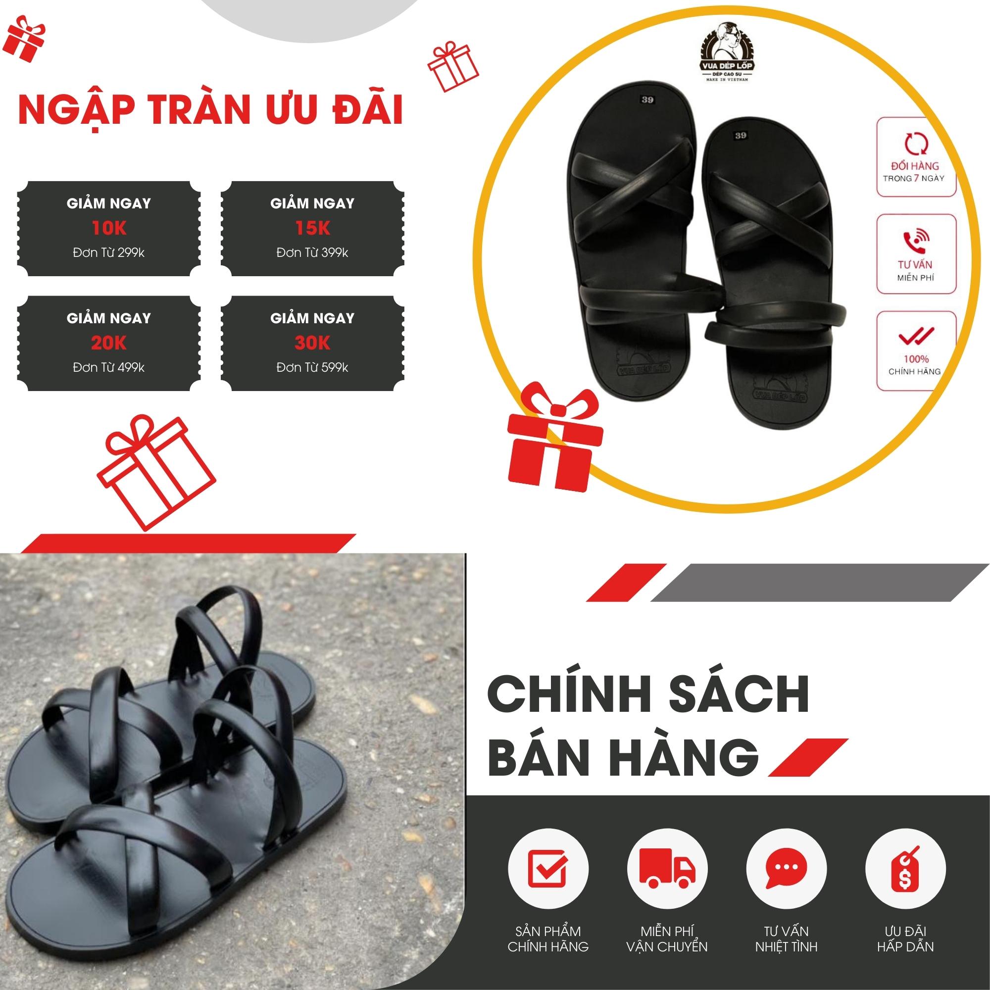 Dép cao su nam nữ 4 quai khe sanh vua dép lốp