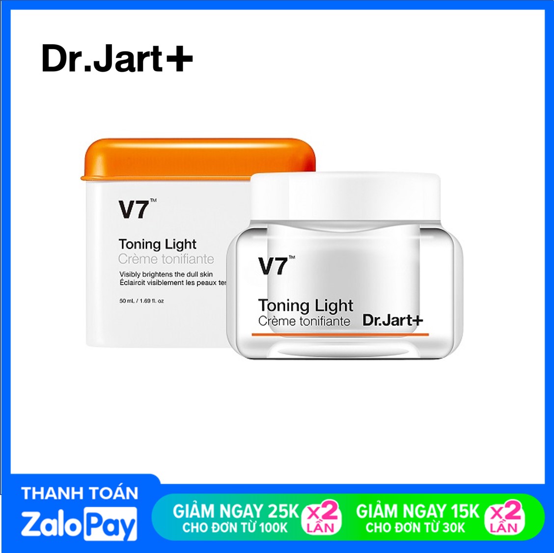 Kem dưỡng trắng da V7 Dr Jart Toning Light Cream 50ml
