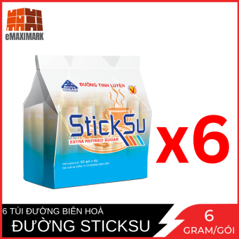 Combo 6 Túi Đường Biên Hoà Đường Sticksu 6g (Túi 50 Que)