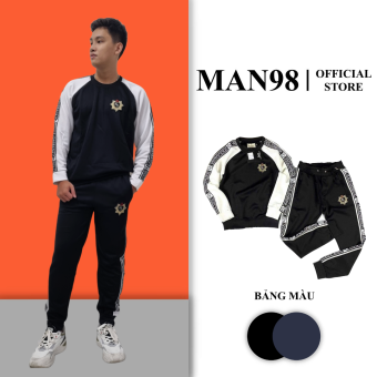 Bộ Thể Thao Nam Thu Đông Chất Nỉ , Đồ Bộ Nỉ Nam Cổ Tròn Thêu Logo Vương Miện Ong Cao Cấp Man11