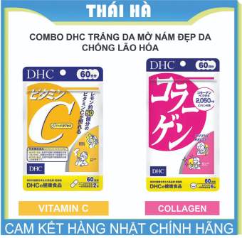 COMBO 60 NGÀY UỐNG DHC VITAMIN C 120V + COLLAGEN 360V NHẬT BẢN TRẮNG DA MỜ NÁM