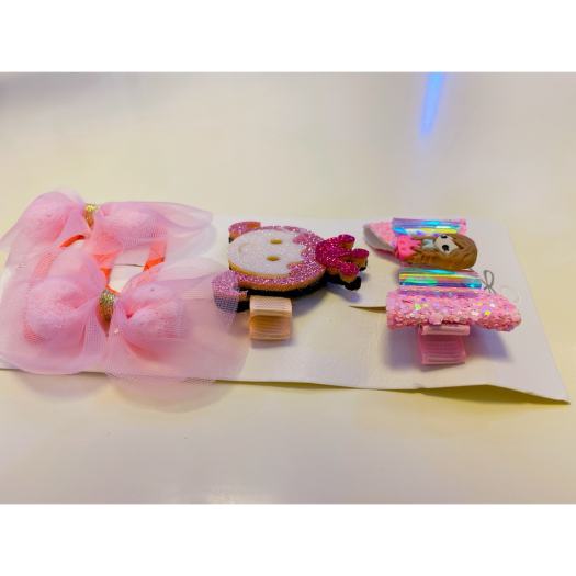 Set 4 kẹp tóc nơ xinh xắn nhiều hình cho bé gái