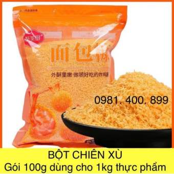 Bột chiên xù màu vàng giòn tan, tạo vảy cánh gà, chiên xù thịt, hải sản... gói 100g