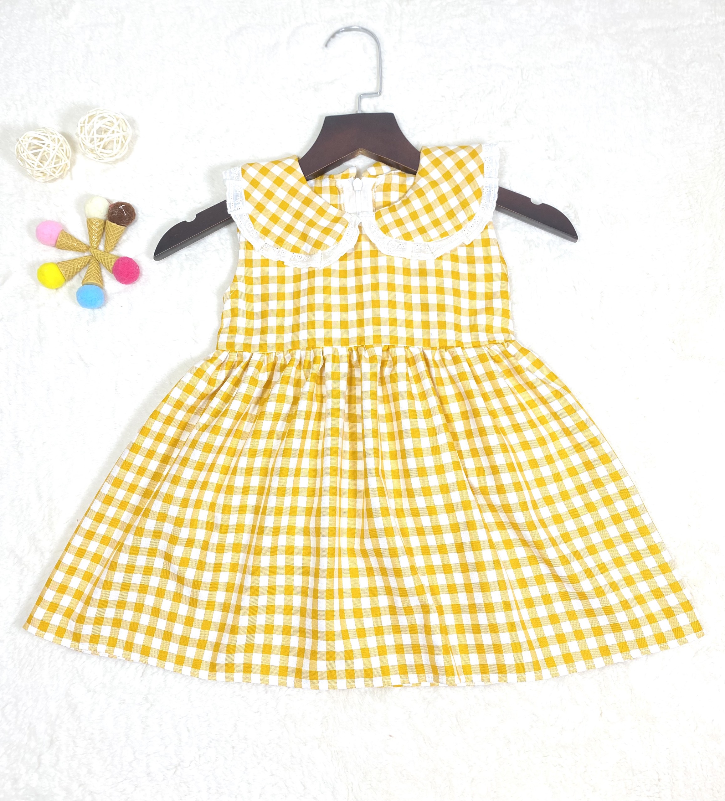 Đầm bé gái,váy trẻ em kẻ ca rô phối ren siêu xinh cho bé ,SHOPMINAKIDS size 0 đến 8 tuổi. - 2