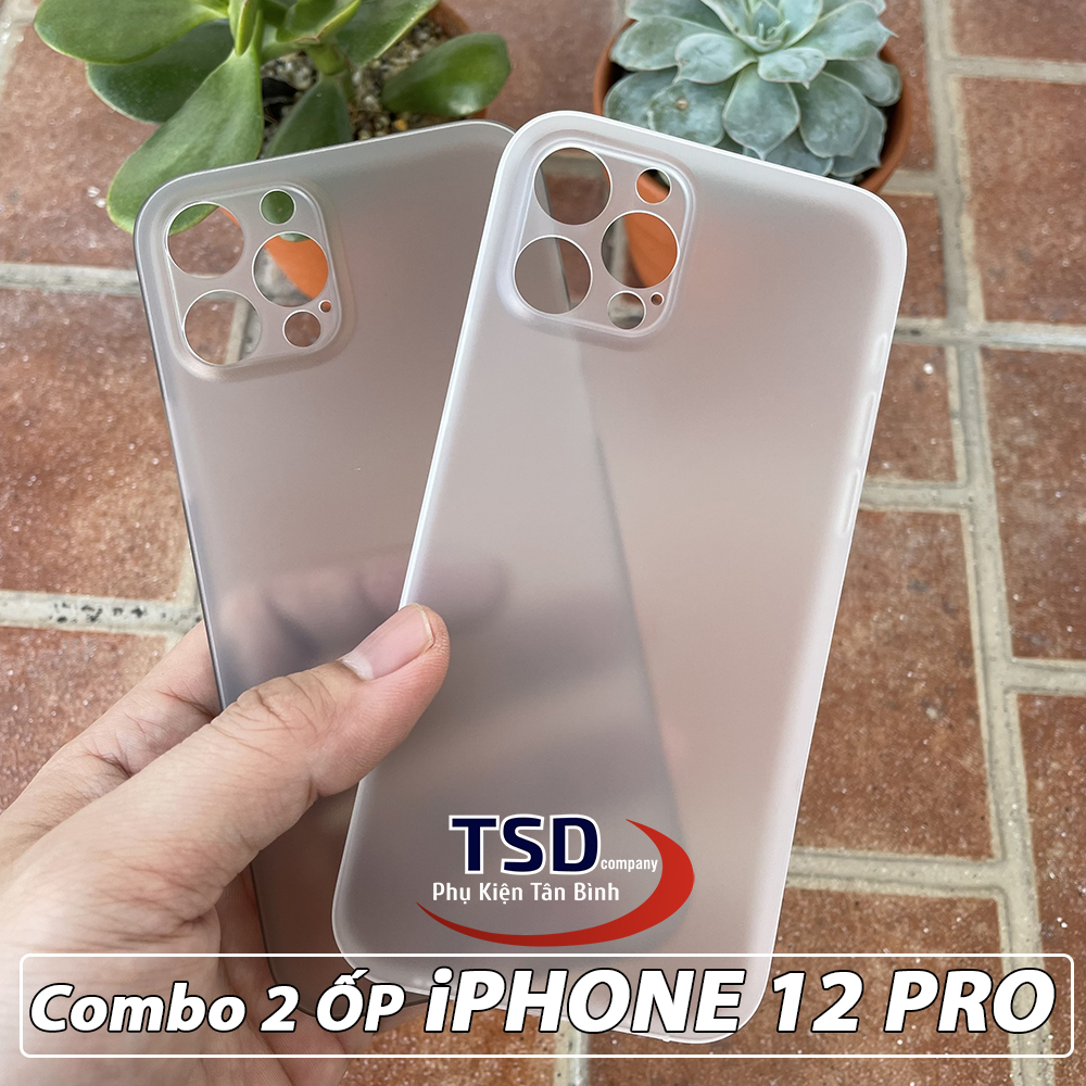 Combo 2 ốp lưng trong nhám unibody iphone 12 pro siêu mỏng