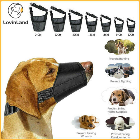 Adjustable Dog Muzzle for Anti-Biting and Barking - Black