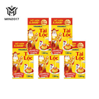 COMBO 05 HỘP Sữa đặc có đường Vinamilk Tài Lộc hộp giấy 1284g - Min2017