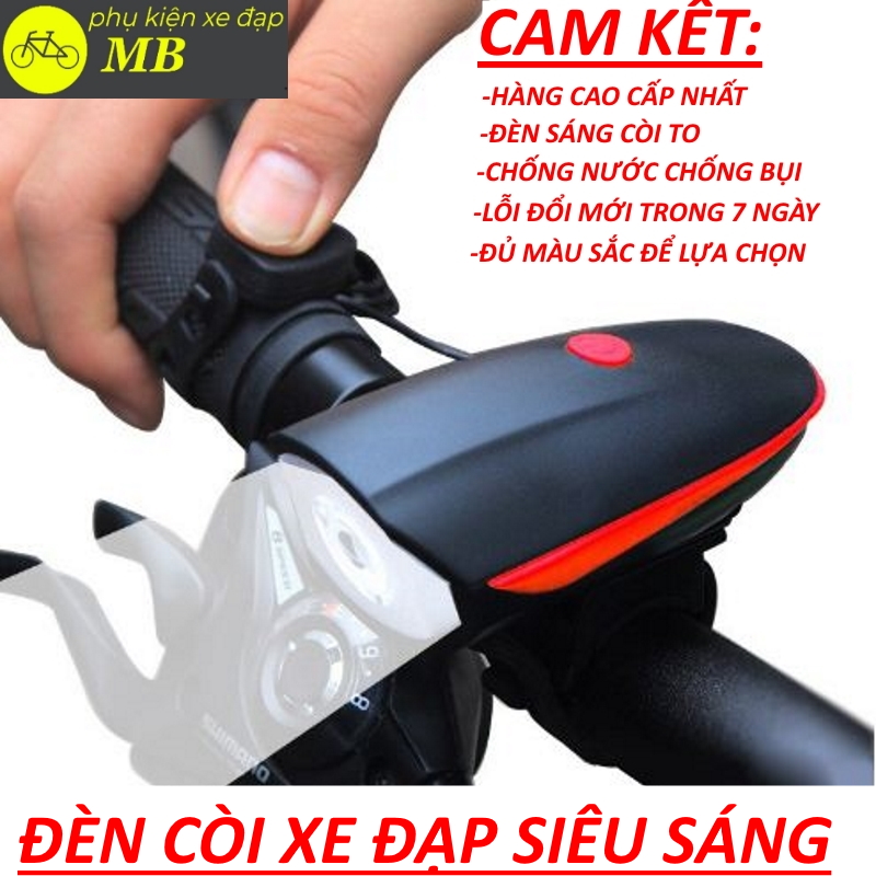 đèn xe đạp tích hợp còi chống nước chống bụi cao cấp