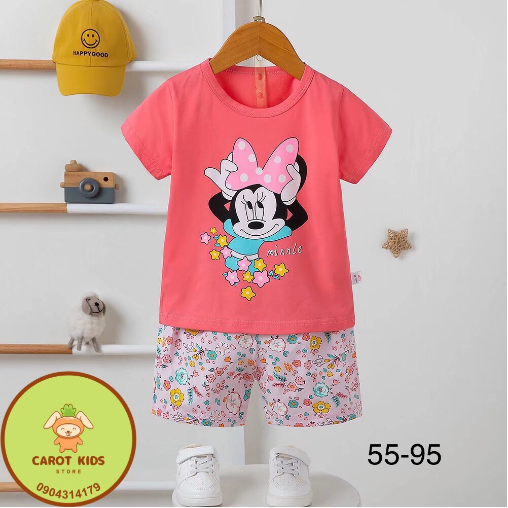 Bộ xuất hàn bé gái Size nhí Đồ bộ bé gái chất thun cotton cho bé gái , chất co giãn, thấm hút mồ hôi tốt - Bộ đồ mùa hè cho bé - Bộ đồ bé gái