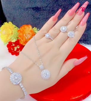 Bộ Trang Sức Bạch Kim Nhiều Kiểu M01-180722 - B4170518 - [Chất liêu bạc pha, cam kết không đen không dị ứng] - bộ trang sức vàng 18k, vàng trang sức, bộ trang sức vàng tây, bộ trang sức vàng trắng, bộ trang sức vàng, bộ trang sức