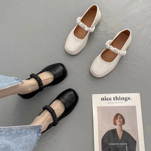 Giày đốc nữ tiểu thư quai nhún phong cách Hàn Quốc cực xinh