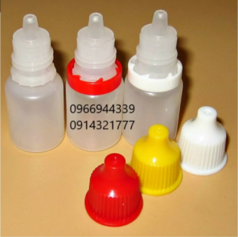 Chai nhựa 5 ml nhựa PE nhỏ giọt nắp nhiều màu chiết mỹ phẩm tinh dầu nhỏ mắt nhỏ mũi bộ 10 chai