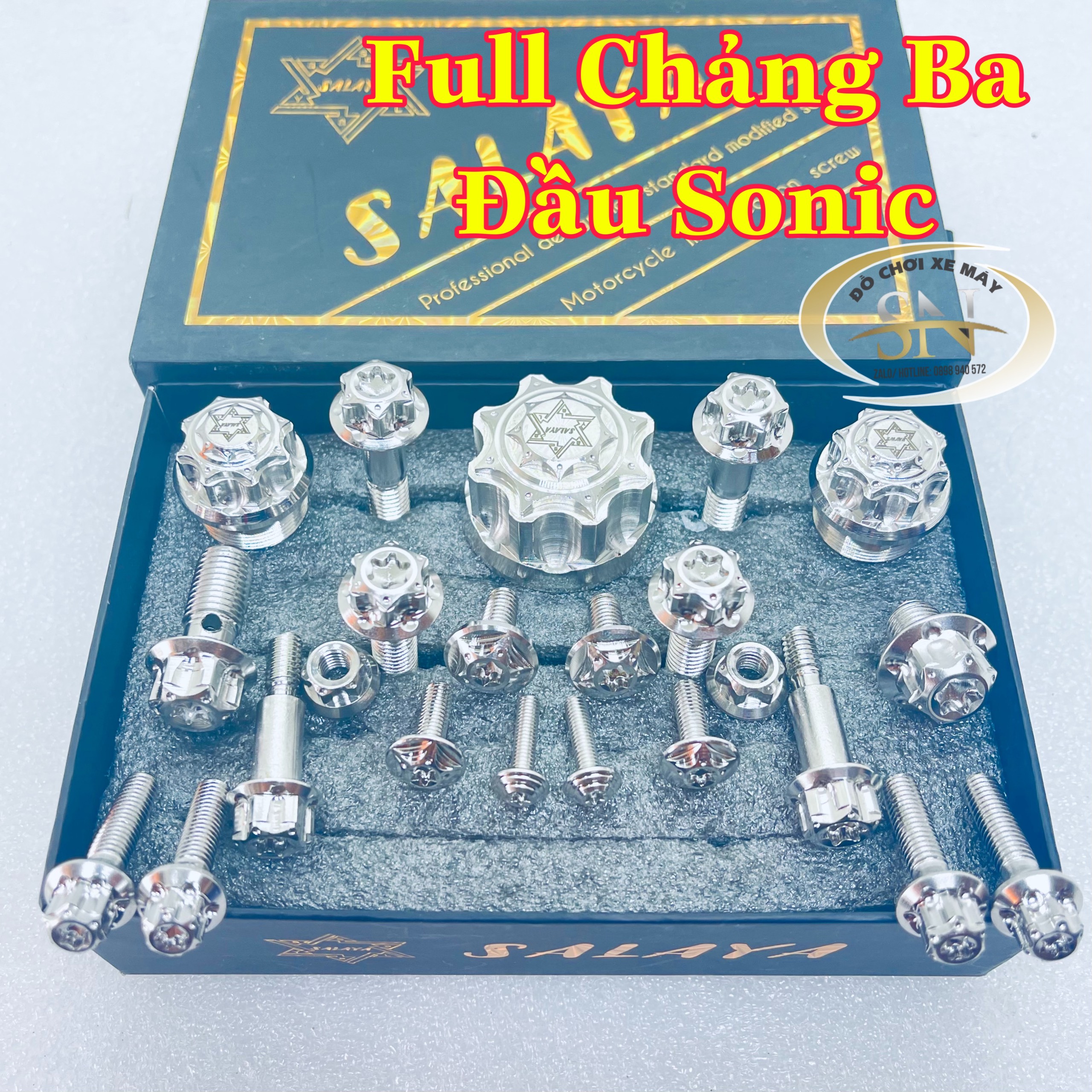 Full ốc chính hãng salaya chảng ba sonic satria raider fi 23 con