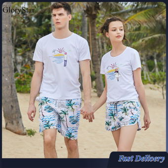 GloryStar Summer Beach Shorts Men Women Loose Beach Shorts Couple Casual Quick Dry Surfing Shorts