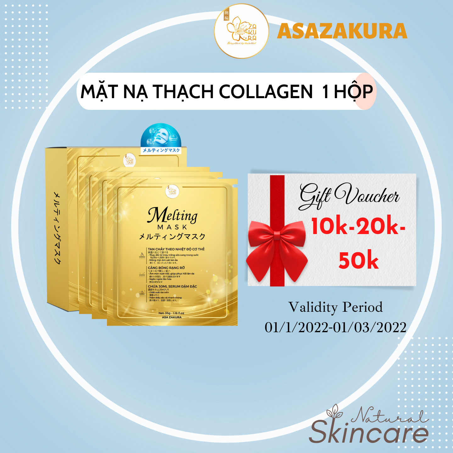 Mặt nạ thạch collagen melting 1hộp 3túi