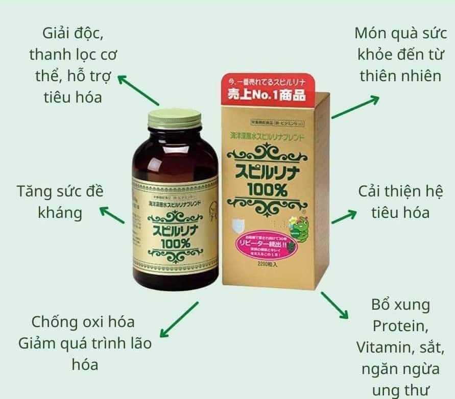 Tảo xoắn Spirulina Nhật 2200 Viên