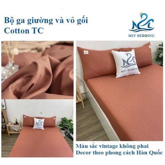 Hot-selling household goods Bộ ga giường và vỏ gối Cotton Tici M2T Bedding ga gối Cotton Hàn Quốc đủ size drap nệm