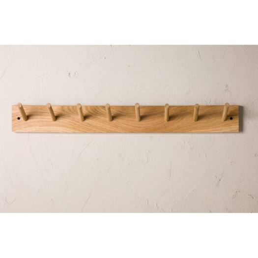 Móc Treo Quần Áo Gỗ Gắn Tường -Giá Treo Đồ Đa Năng Gỗ Thông Nhập Khẩu Gồm 6 Móc Treo