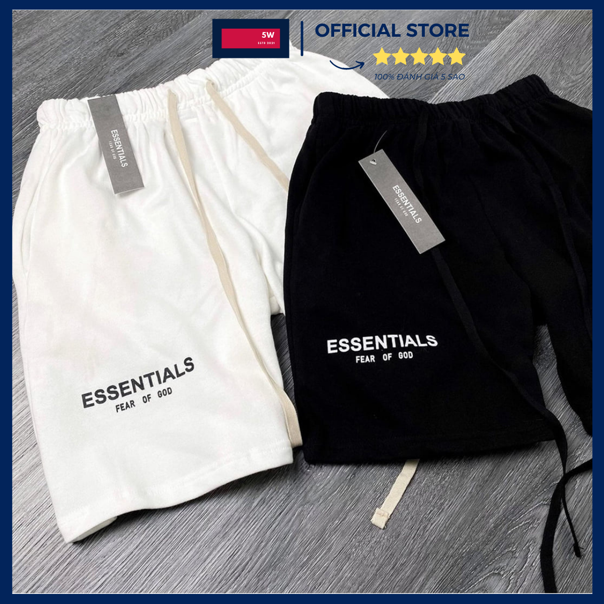 Quần short nam nữ essentials streatwear unisex - đùi essential form rộng đường phố