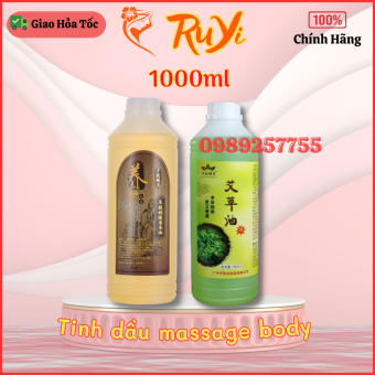 Tinh dầu massage body nóng chai 1000ml | Tinh dầu gừng ngải cứu matxa body spa