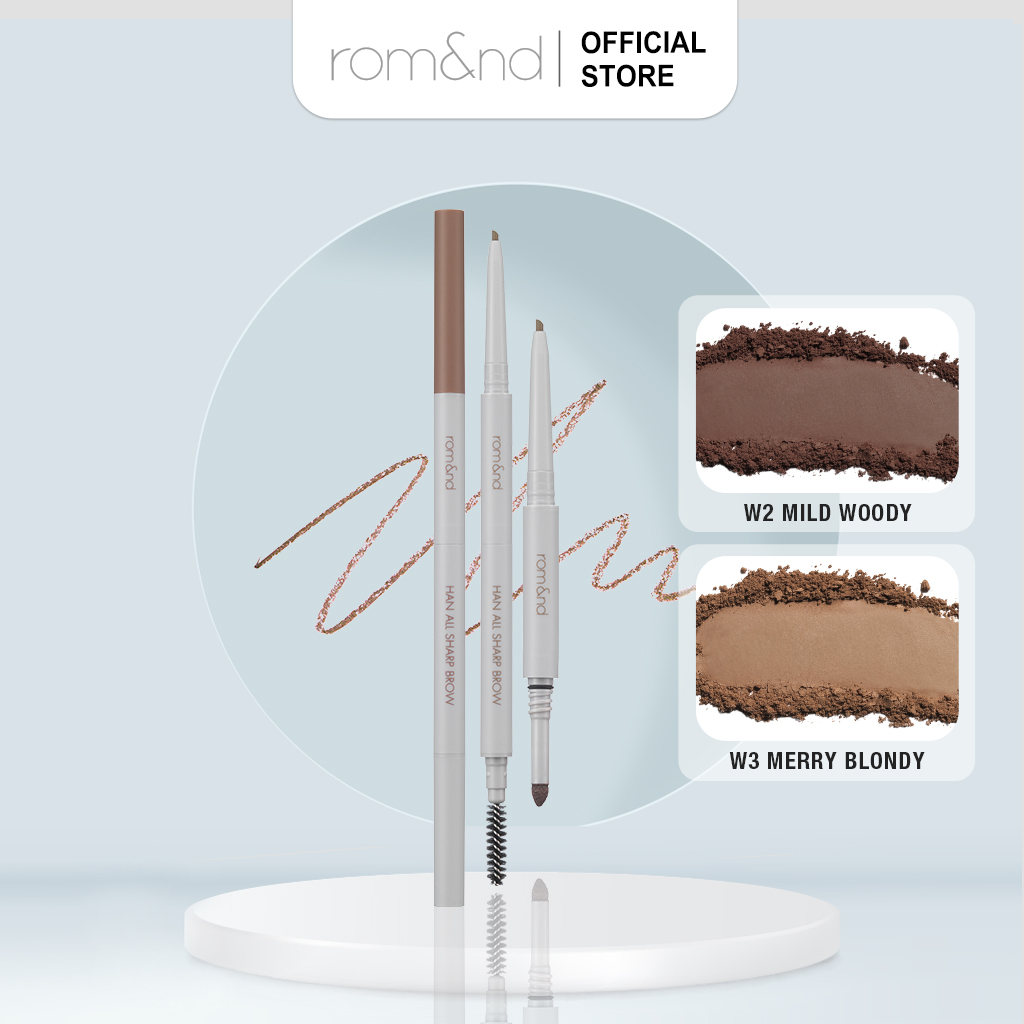 [Han All Line] Chì Kẻ Mày Đầu Mảnh 3 Trong 1 Rom&nd Han All Sharp Brow 0.05g