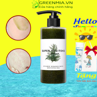 Sữa Rửa Mặt Rau Củ [XANH] Sủi Bọt 3 in 1 Tẩy Trang Rửa Mặt Thải Độc Byvibes Wonder Bath Super Vegitoks Cleanser 300ml