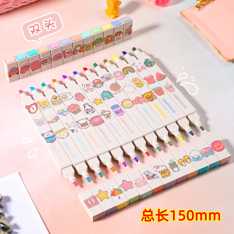 Bút highlight pastel 2 đầu DecorMe, bút đánh dấu bút nhớ Light Color trang trí sổ bullet journal ( Lẻ 1 bút)