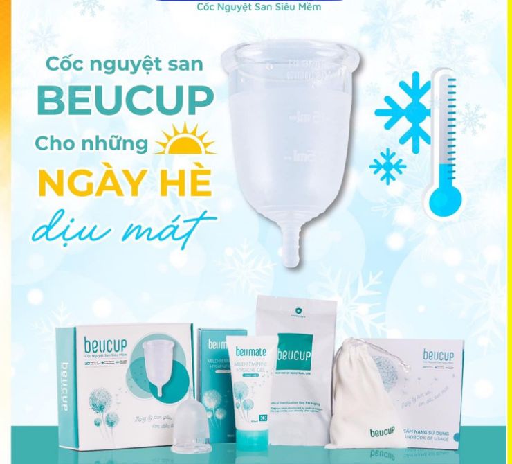 Cốc nguyệt san Beucup chính hãng - SIÊU MỀM CHỐNG RÒ RỈ
