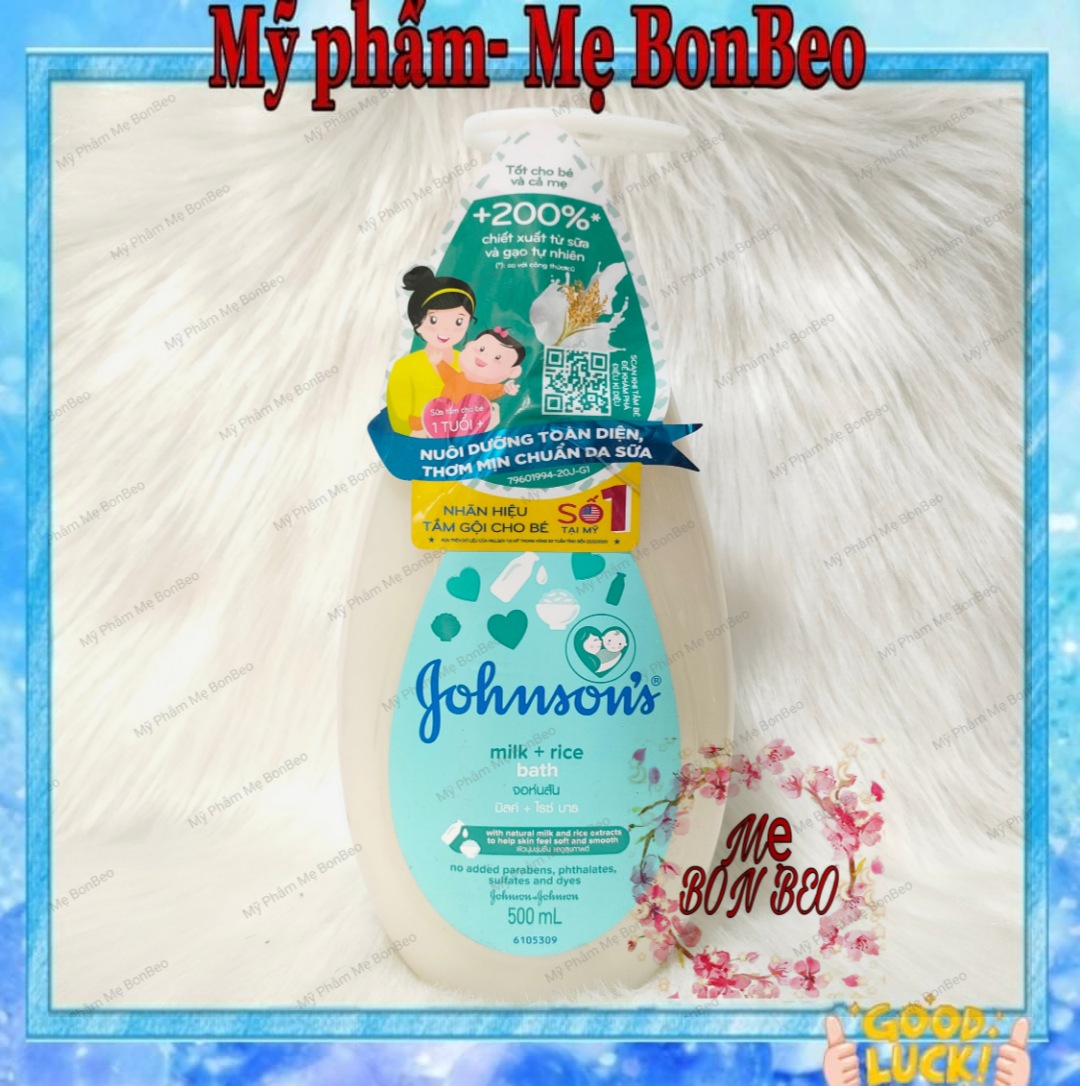 Sữa tắm cho bé Johnson's chứa sữa và gạo 200ml/500ml