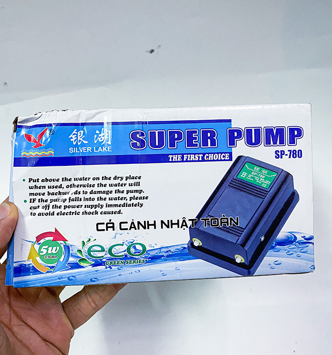 "hoàn tiền đến 10%" máy tạo oxy 2 vòi bể cá cảnh super pump sp 780