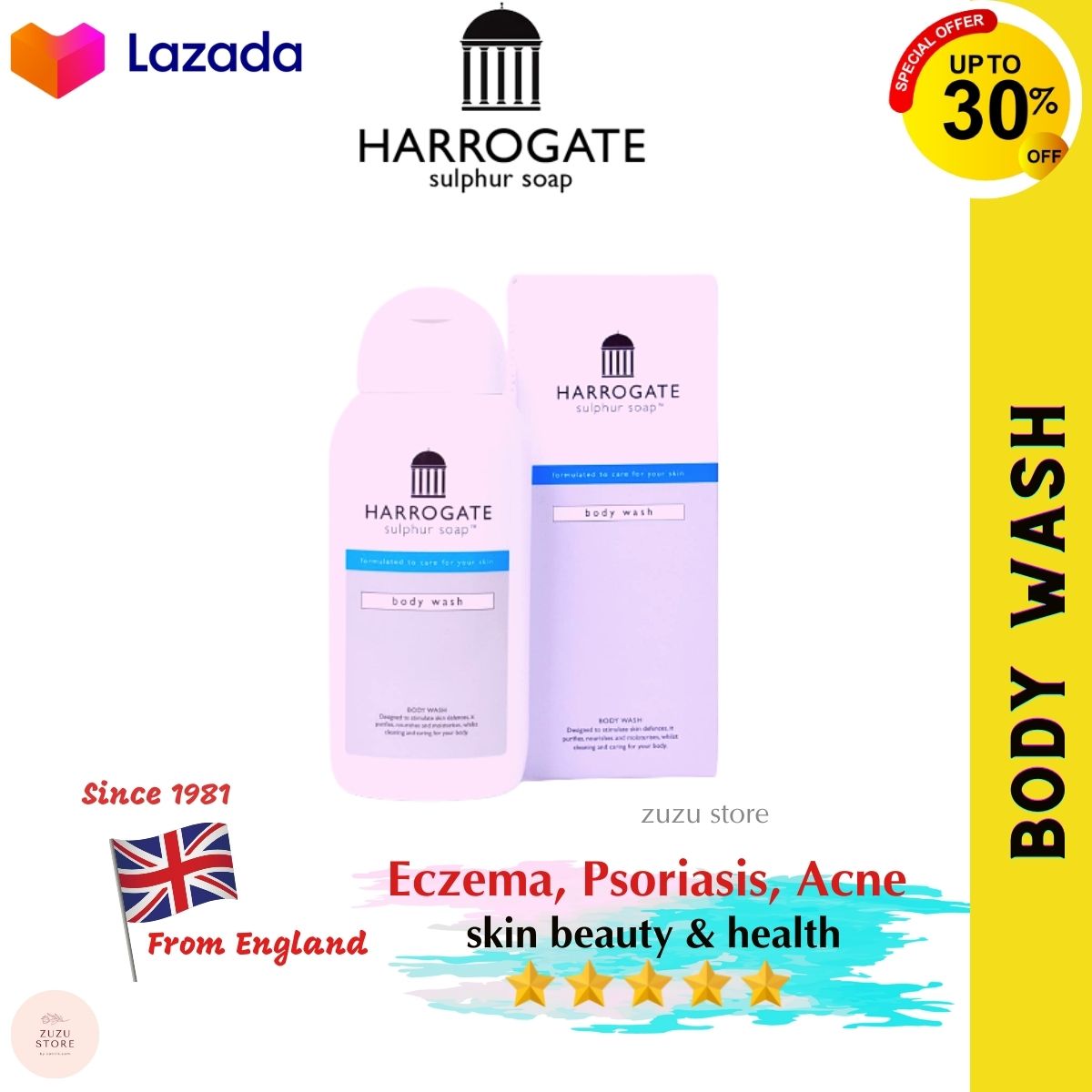 Gambar HARROGATE SULPHUR BODY WASH FOR ECZEMA PSORIASIS ACNE AND OTHER SKIN PROBLEM