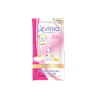 Dây 10 gói Sữa Tắm Trắng Mịn & Trẻ Hóa Da Colagen L'evinia 6g Hồng - Ritz