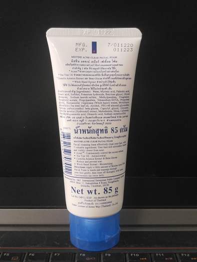 Sữa rửa mặt sạch mụn Acne Clear - Mistine 85g. Sửa rửa mặt Acnes clear Thái Lan