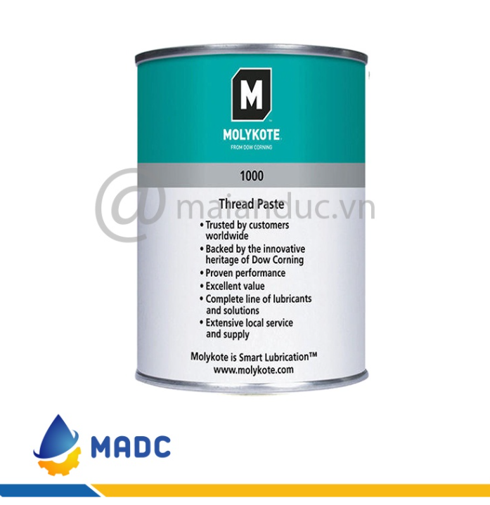 Mỡ lắp ráp chóng kẹt dính, chịu nhiệt 1000°c molykote 1000 paste lon: 1kg