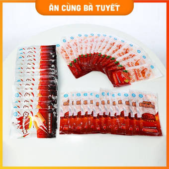 Combo CHIẾN BINH TẬN THẾ : 15 Gói Snack Nem Nướng B.T + 15 Gói Snack sashimi + 15 Gói Snack bò kobe - Đồ Ăn Vặt Snack Ăn Cùng Bà Tuyết  Đồ ăn vặt Việt Nam