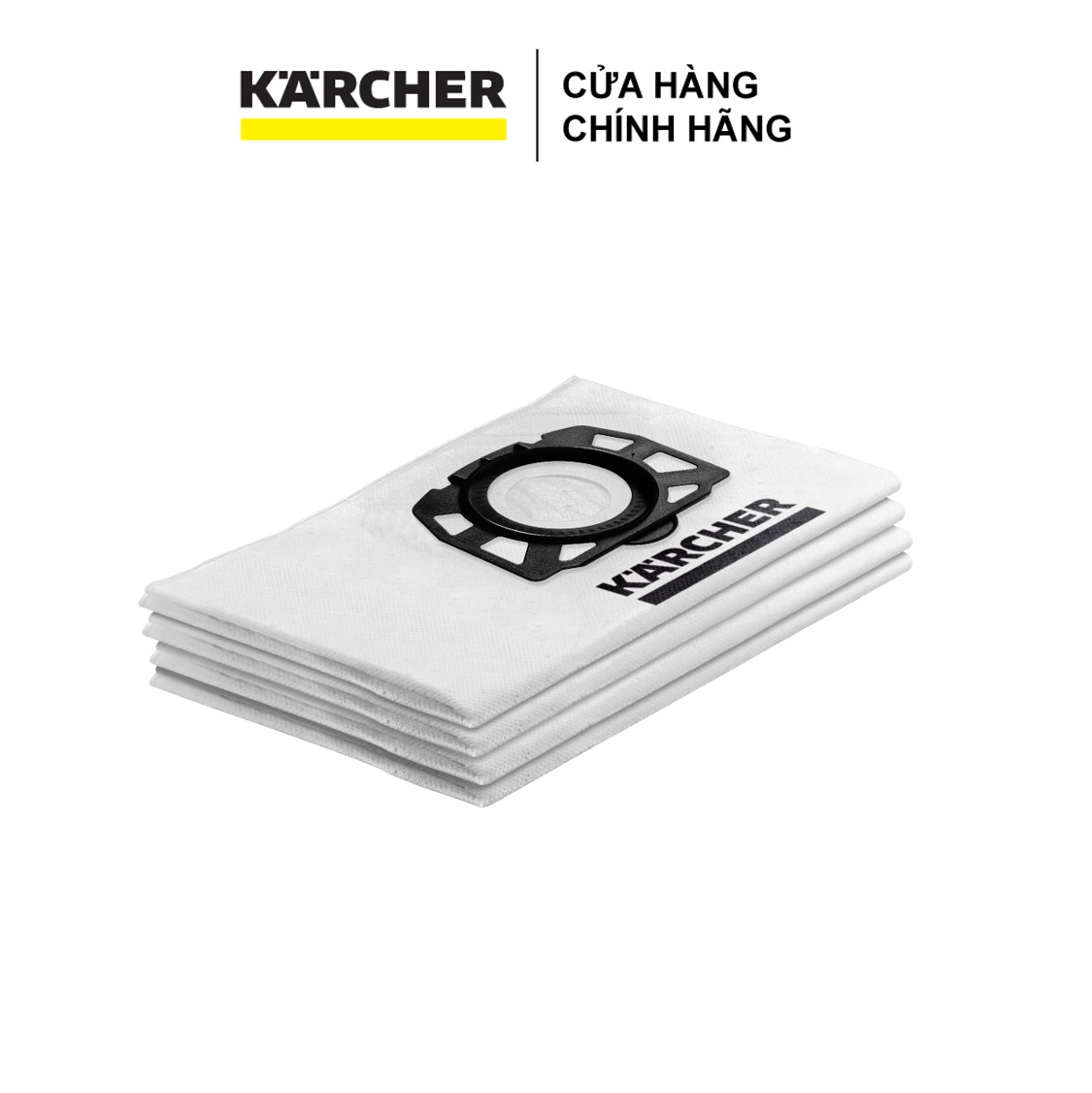 Bộ 4 túi lọc bụi lông cừu hai lớp, chống rách dành cho máy hút bụi đa năng Karcher  WD 2 PLUS V, SE 4001, SE 4002, WD 3 Car, WD 3 Premium, WD 3 V Car