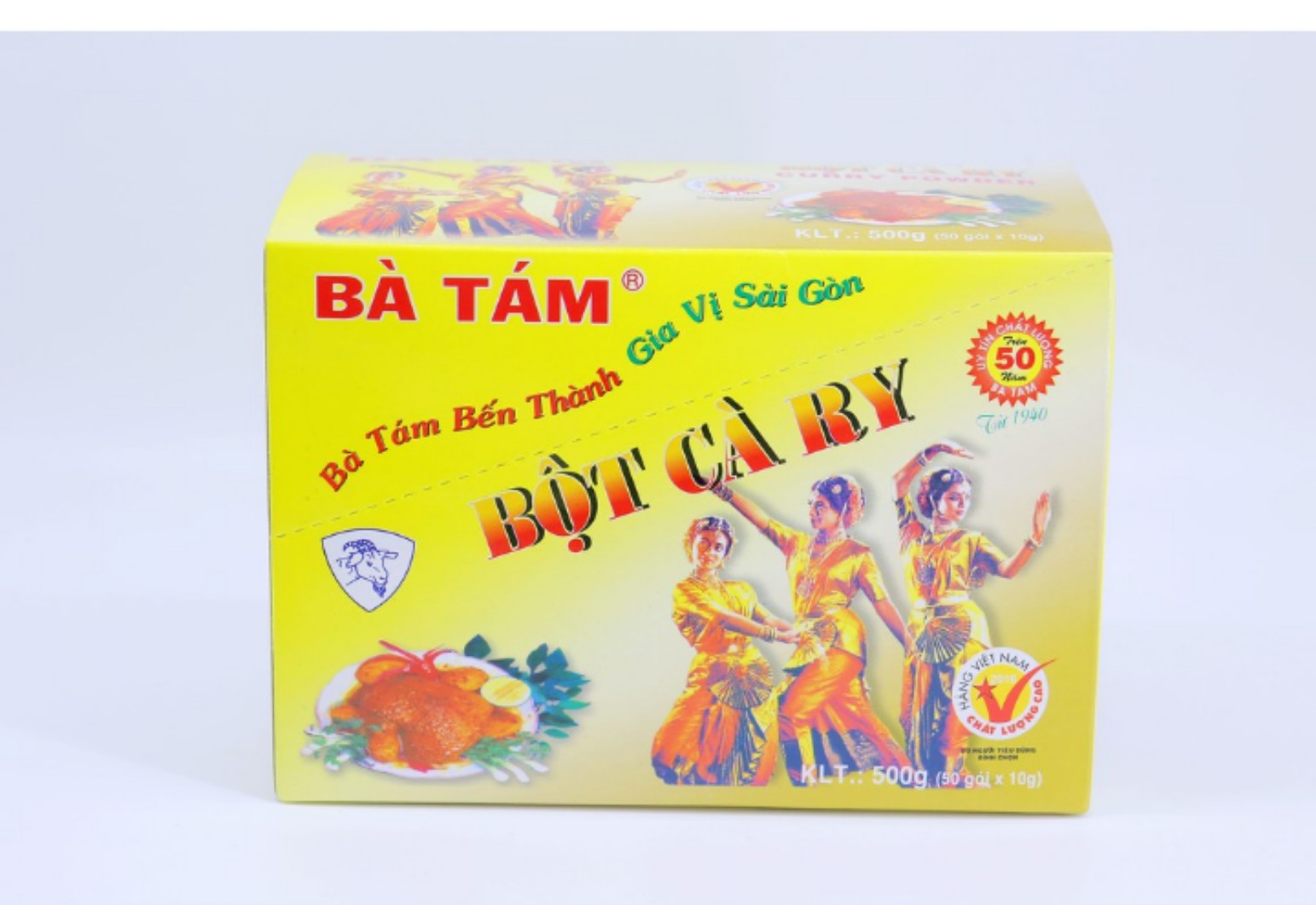 Bột gia vị nấu cà ri bà tám gói 10g hộp 50 gói