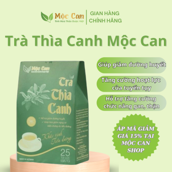 Trà Thìa Canh Mộc Can (Hộp 25 Túi Lọc) - Trà Tiểu Đường Giúp Hạ và Ổn Định Đường Huyết