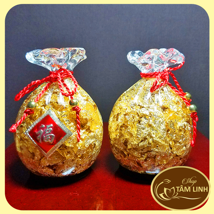 Túi tiền vàng phong thủy cao 10cm