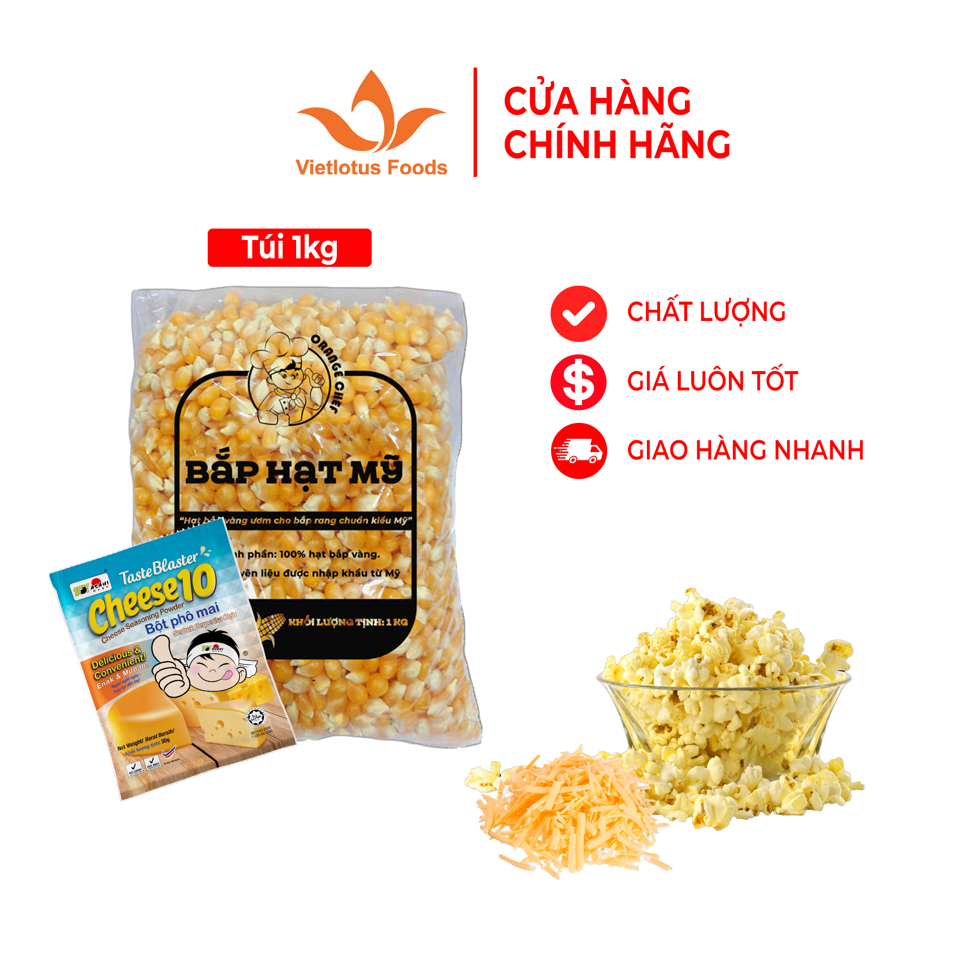 Combo Bắp rang bơ lắc Phô Mai Verozyme Malaysia