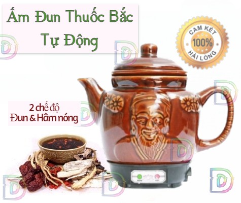 SIÊU NẤU THUỐC TỰ ĐỘNG  2.8L CÓ VÒNG SỨ TRẮNG, Ấm Sắc Thuốc Bắc Tự Động Ngắt Nhiệt Chính Xác, Ấm Đun Thuốc Bằng Điện 300W , Thân Gốm Phủ Men 3 Màu, Có 2 chế độ nấu nhanh và nâu chậm